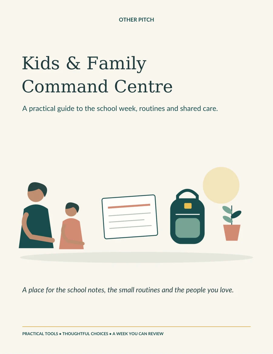 Actual family guide cover, an included component of Kids & Family Command Centre