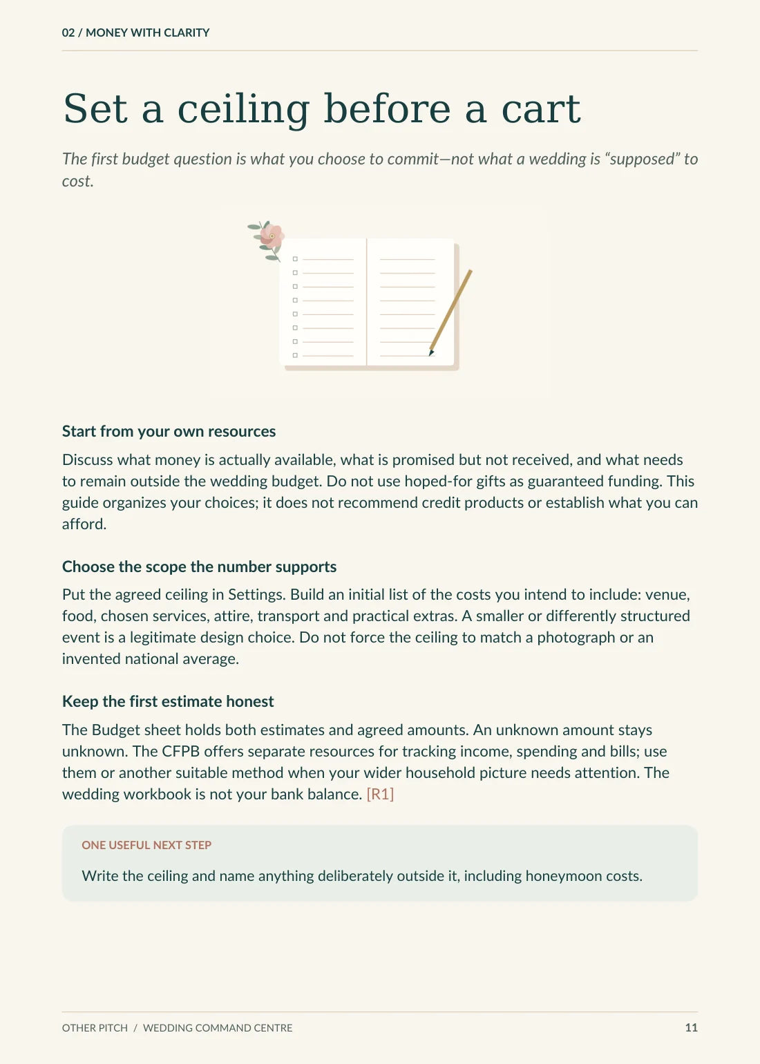 Guide page 11 from the actual wedding files