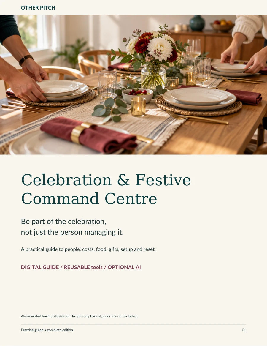 Actual celebration guide cover, an included component of Celebration & Festive Command Centre