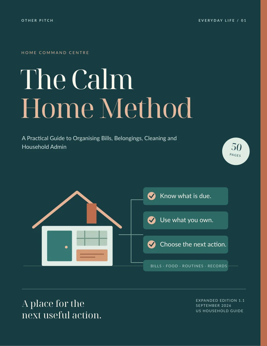 Actual home guide cover, an included component of Home Command Centre